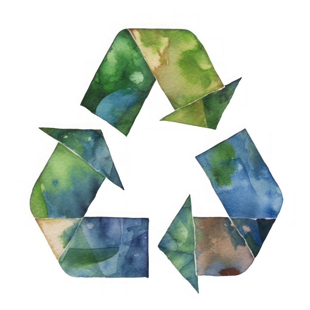 Recycle shape green white background. AI generated Image by rawpixel.