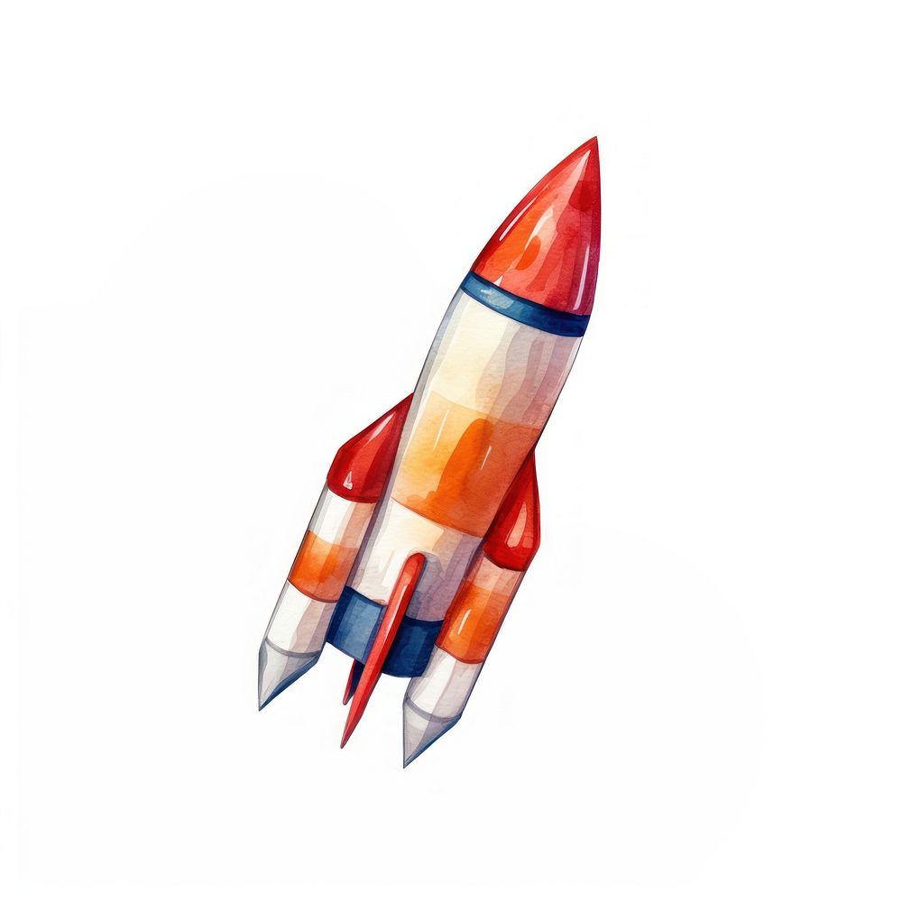 Rocket missile white background spacecraft. AI generated Image by rawpixel.