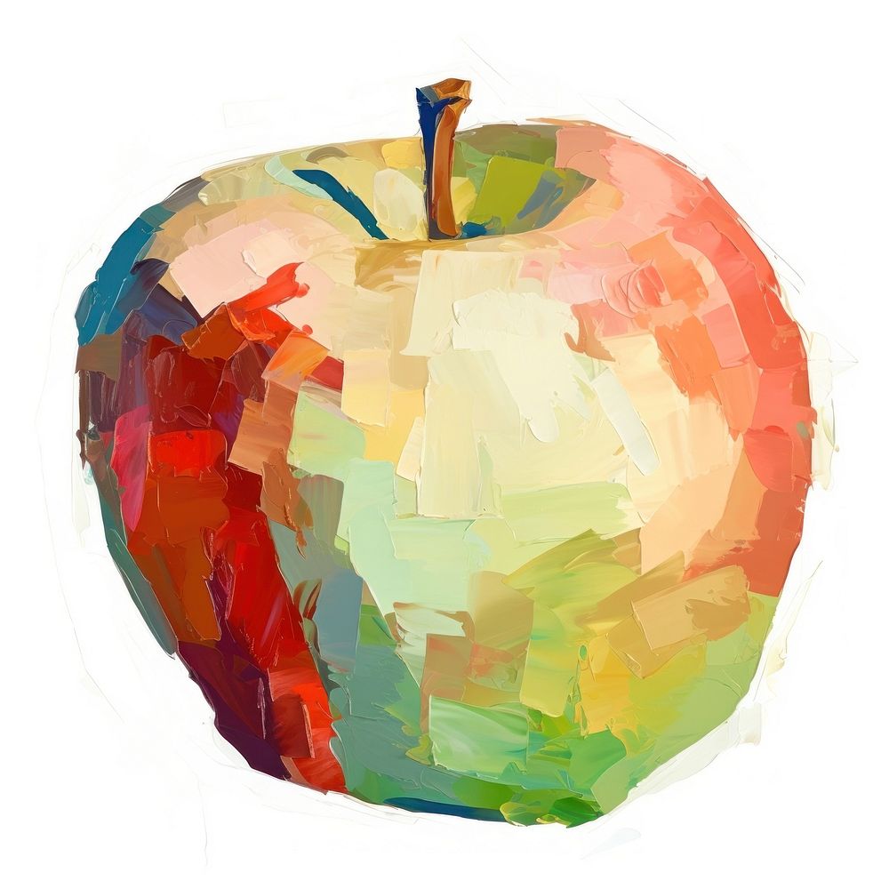Apple painting fruit food. AI generated Image by rawpixel.