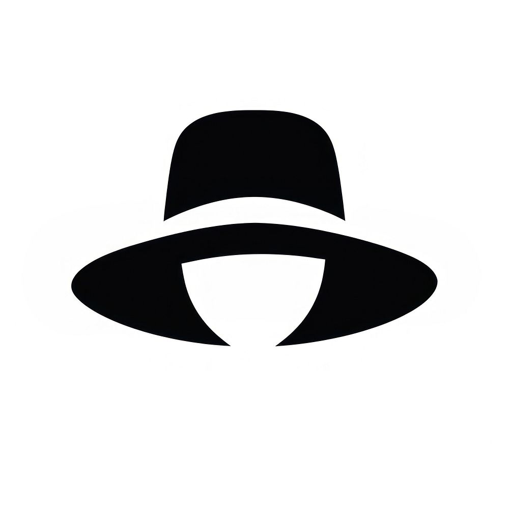 Woman hat line art black white logo. AI generated Image by rawpixel.