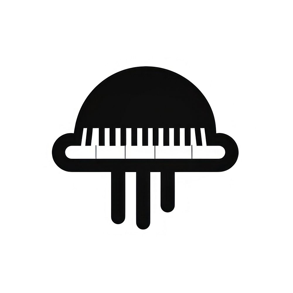 Piano with circle logo black monochrome. AI generated Image by rawpixel.