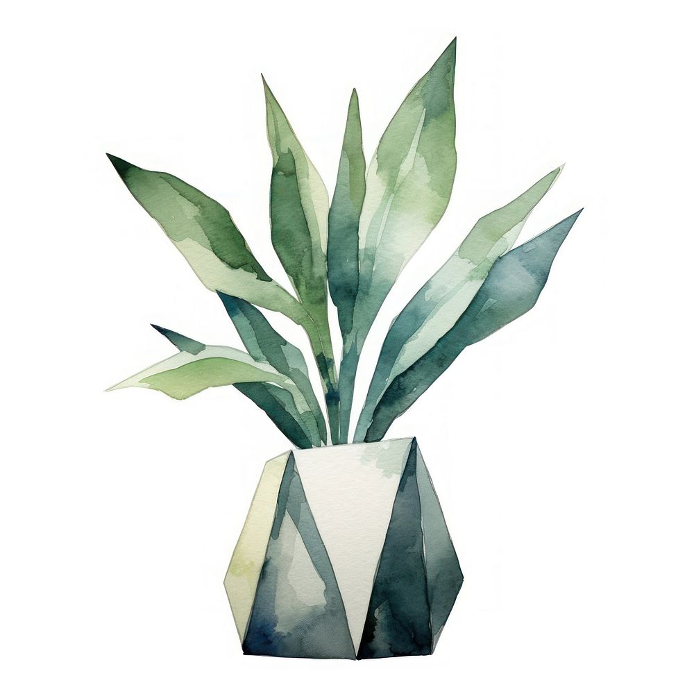 Small plant vase leaf art. AI generated Image by rawpixel.