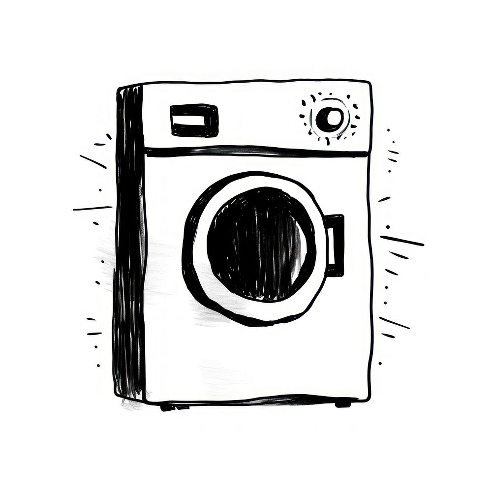 Laundry appliance drye laundry drawing dryer. AI generated Image by rawpixel.