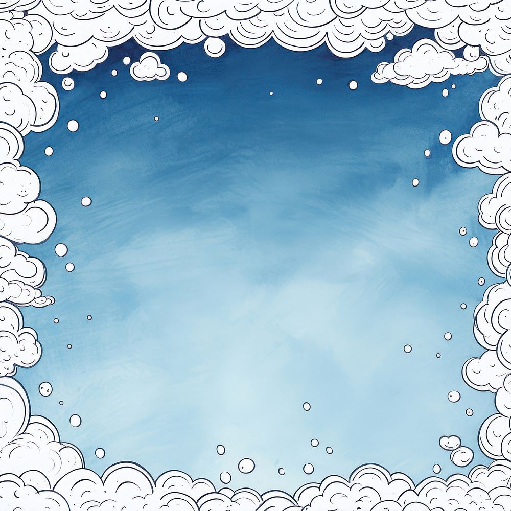 White clouds backgrounds frame blue. AI generated Image by rawpixel.
