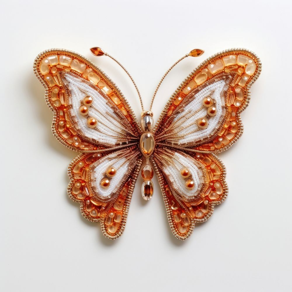 Butterfly brooch jewelry white background. AI generated Image by rawpixel.