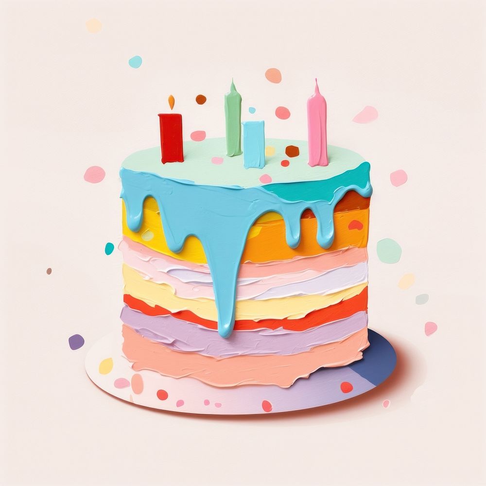 Piece of cake dessert icing food. AI generated Image by rawpixel.