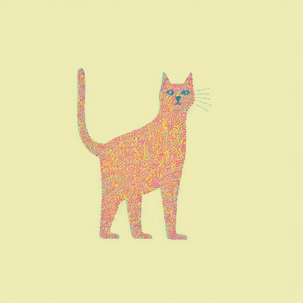 A cat drawing animal mammal. AI generated Image by rawpixel.