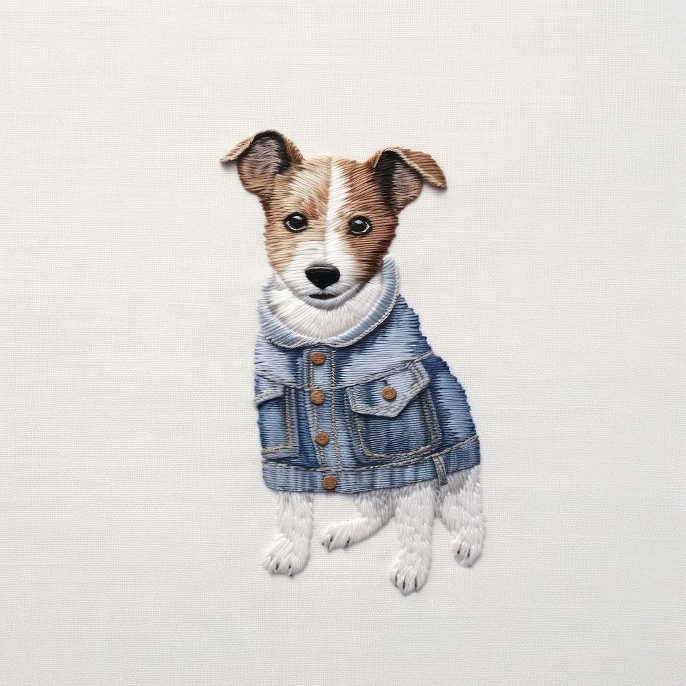 Jack Russell textile mammal animal. AI generated Image by rawpixel.