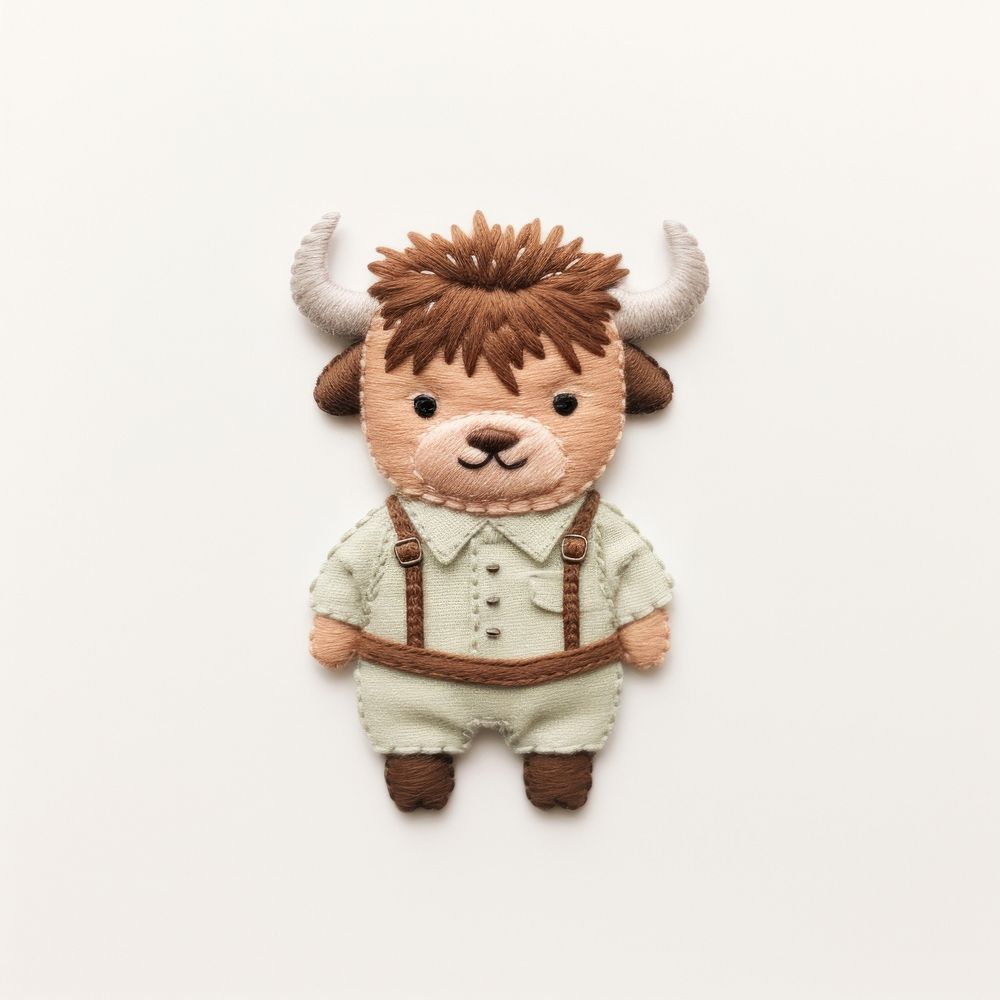 Bison textile plush craft. AI generated Image by rawpixel.