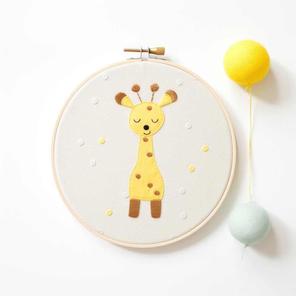 Giraffe embroidery giraffe pattern. AI generated Image by rawpixel.