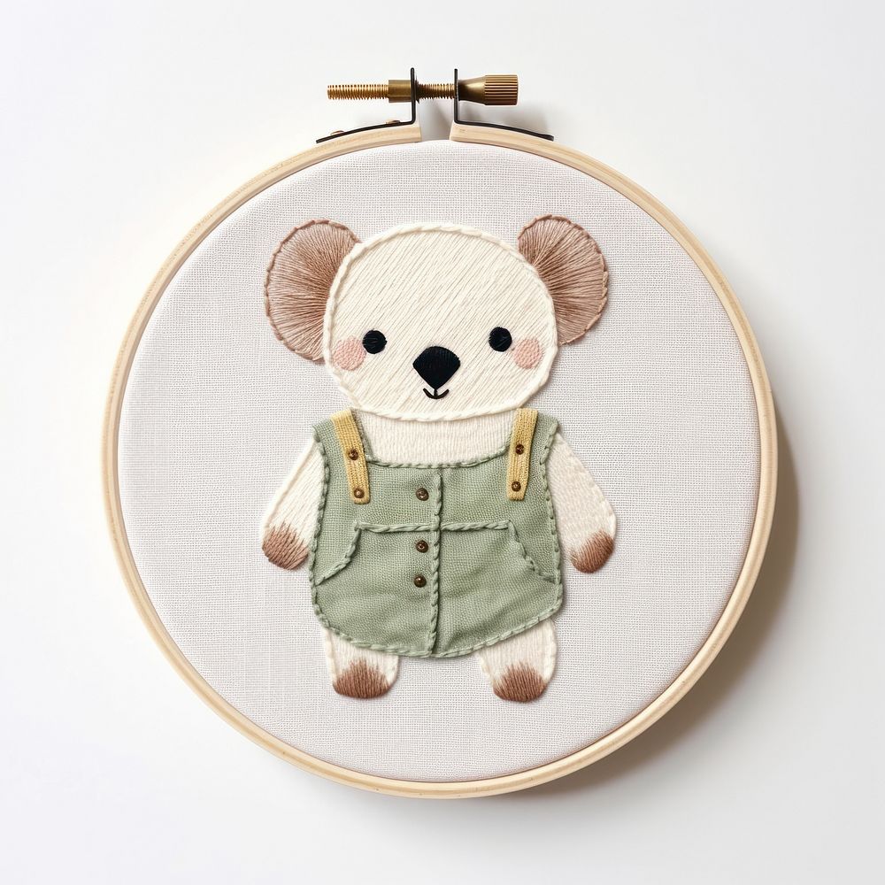 Koala embroidery textile pattern. AI generated Image by rawpixel.