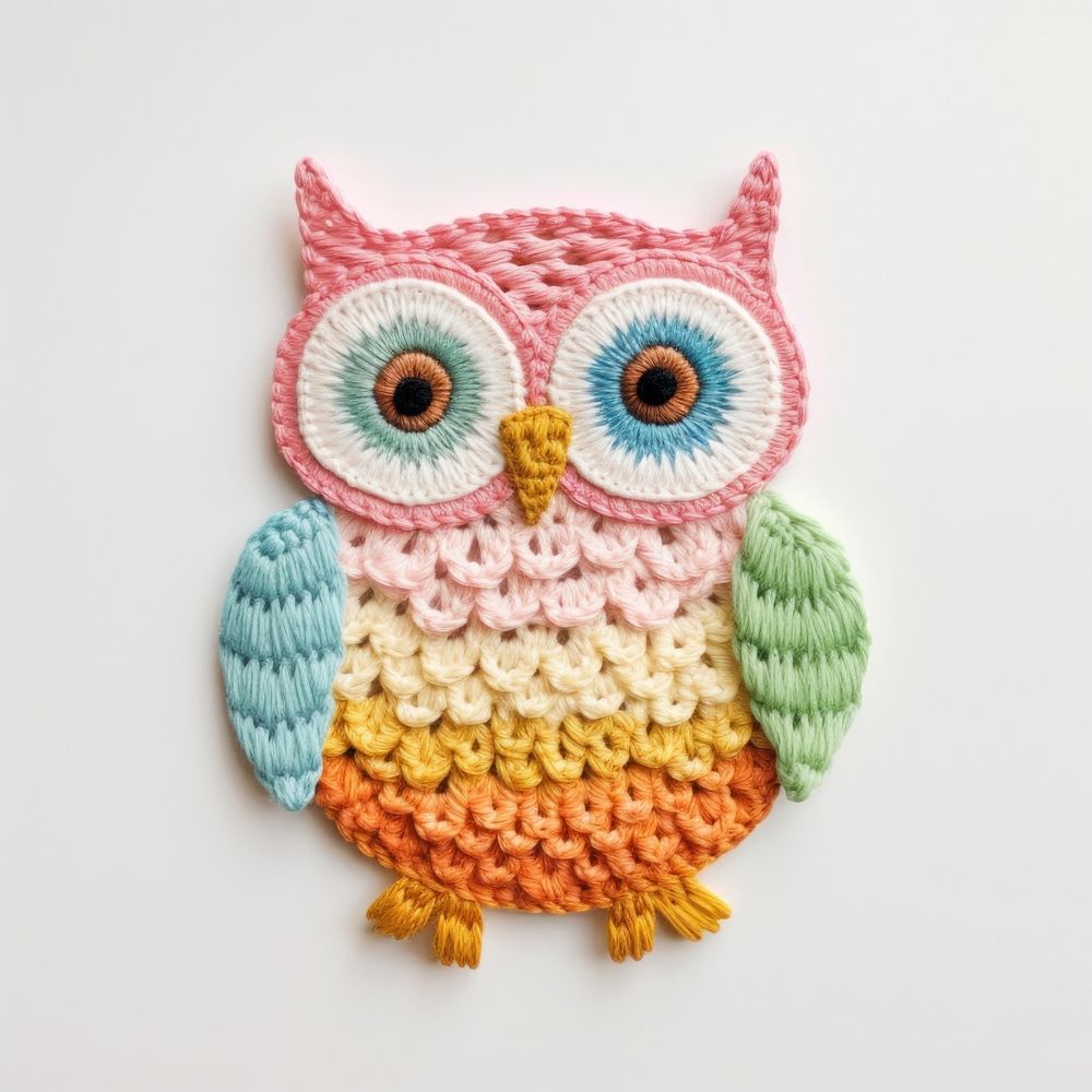 Owl embroidery textile pattern. AI generated Image by rawpixel.