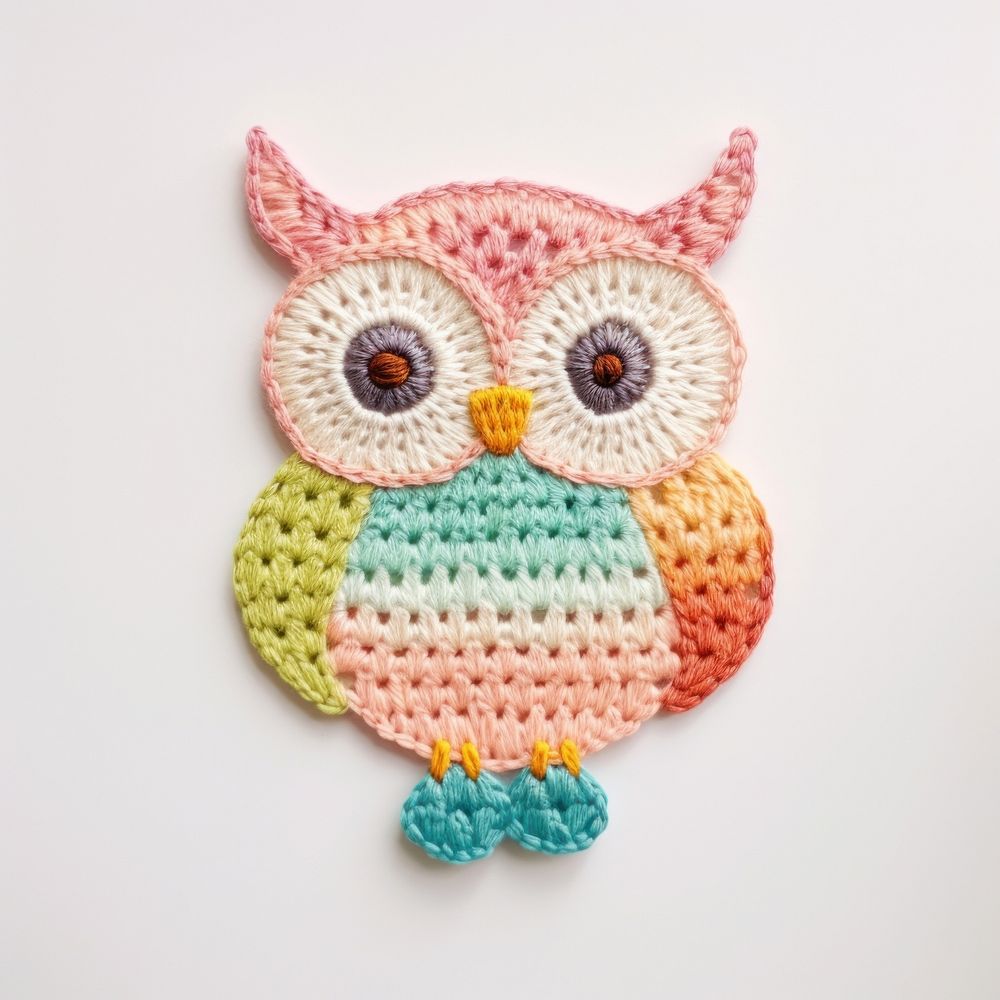 Owl embroidery textile pattern. AI generated Image by rawpixel.
