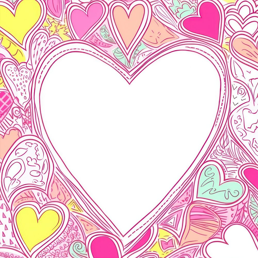 Heart backgrounds pattern drawing. AI generated Image by rawpixel.