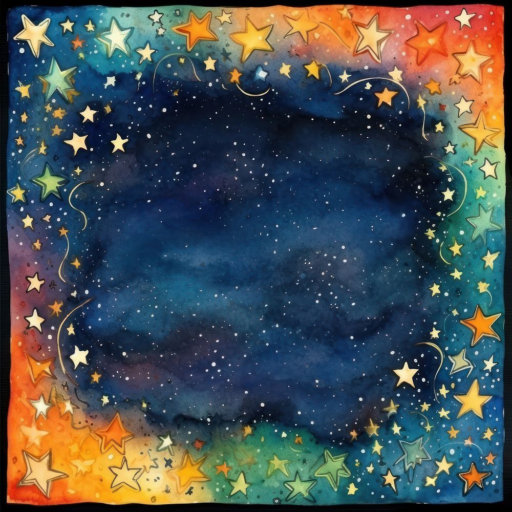 Stars backgrounds painting frame. AI generated Image by rawpixel.