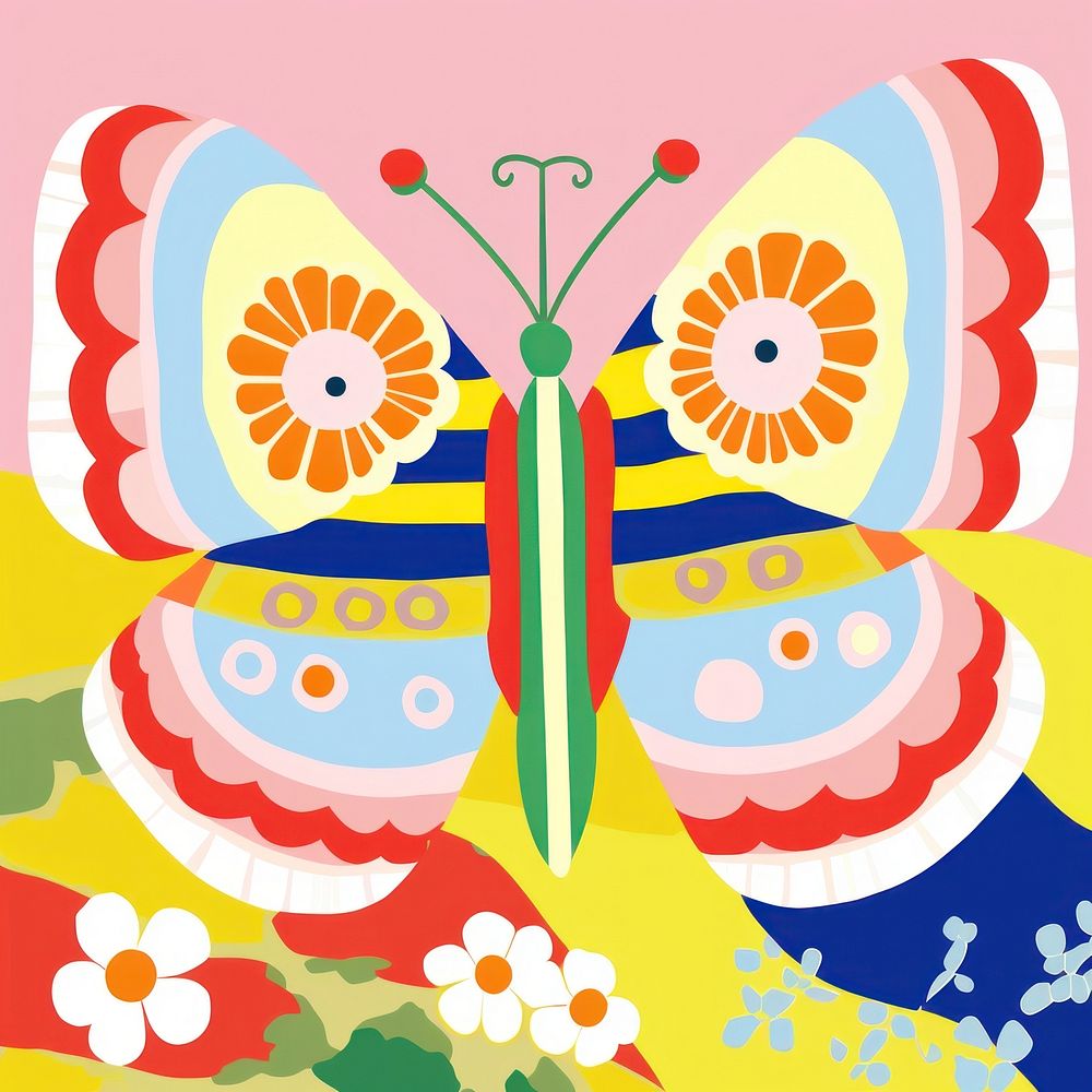 Butterfly painting graphics pattern. AI generated Image by rawpixel.