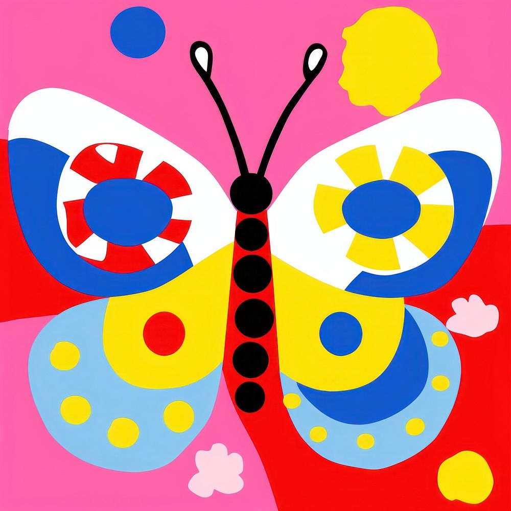 Butterfly graphics pattern red. AI generated Image by rawpixel.