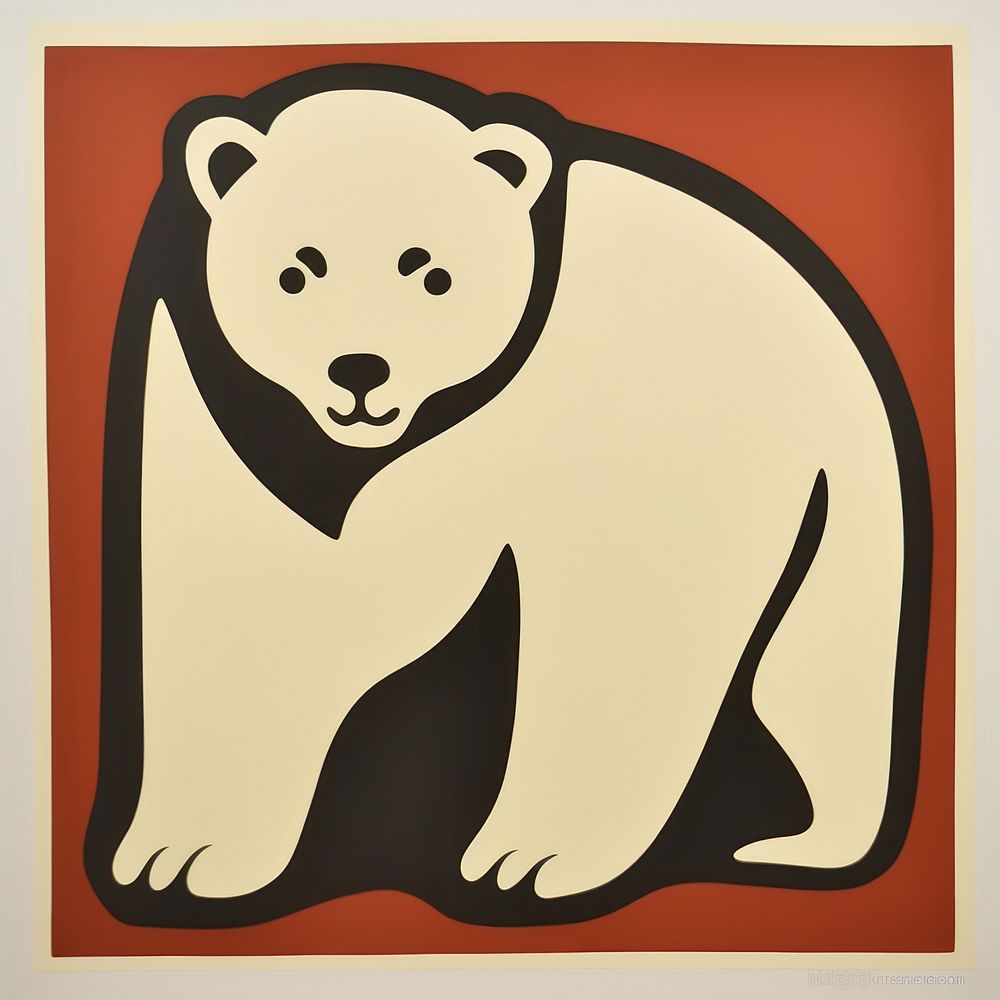 Abstract bear mammal animal representation. AI generated Image by rawpixel.