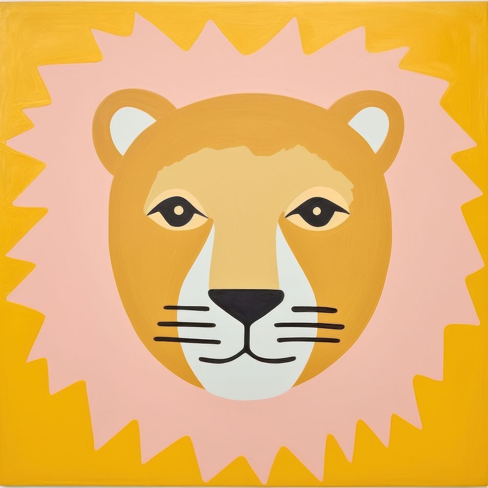 Abstract lion painting mammal animal. AI generated Image by rawpixel.