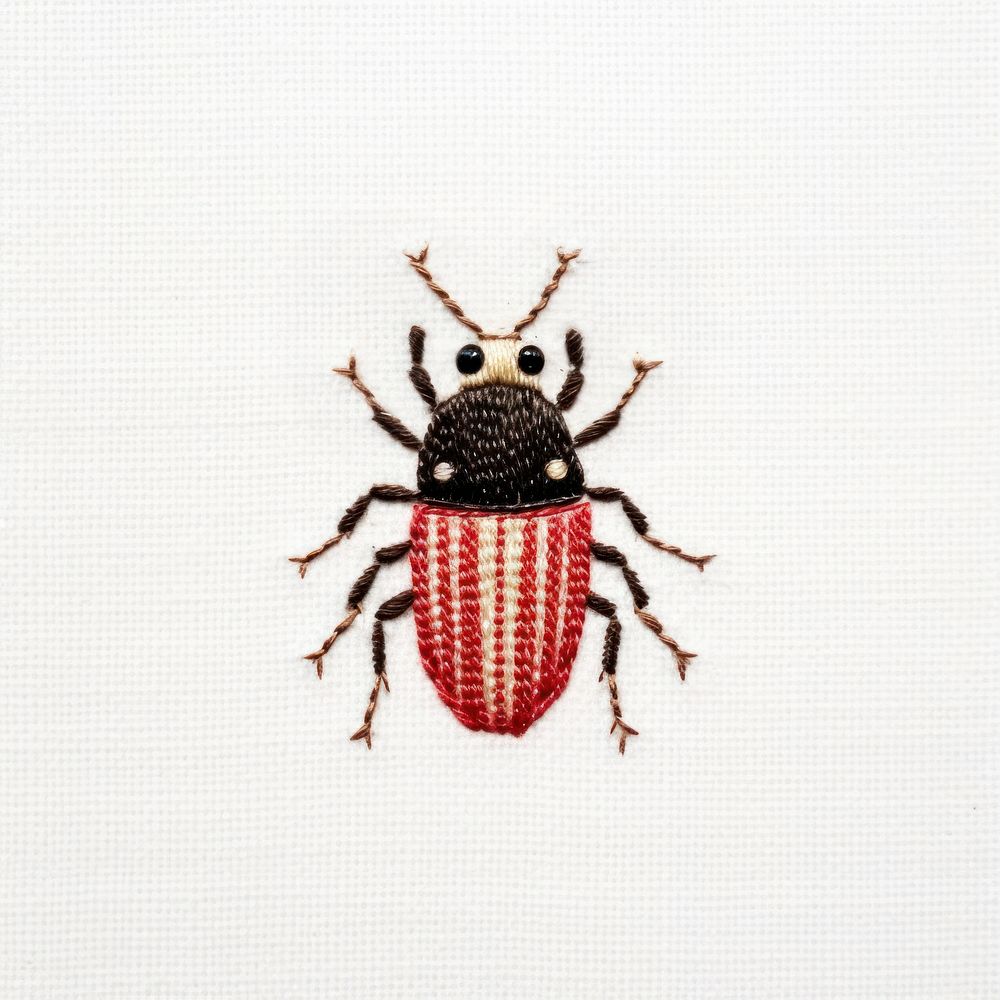 Bug embroidery pattern animal. AI generated Image by rawpixel.