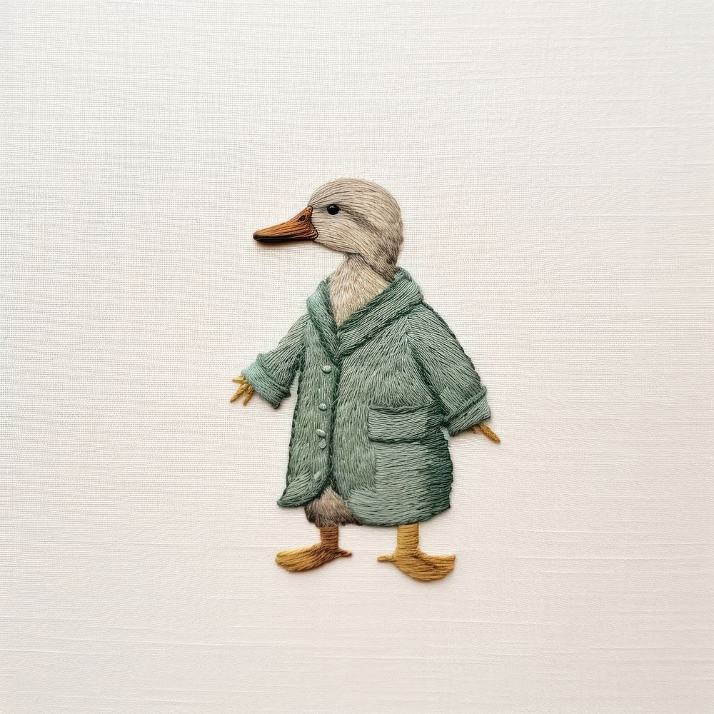 Mallard wears a sweater textile animal bird. AI generated Image by rawpixel.