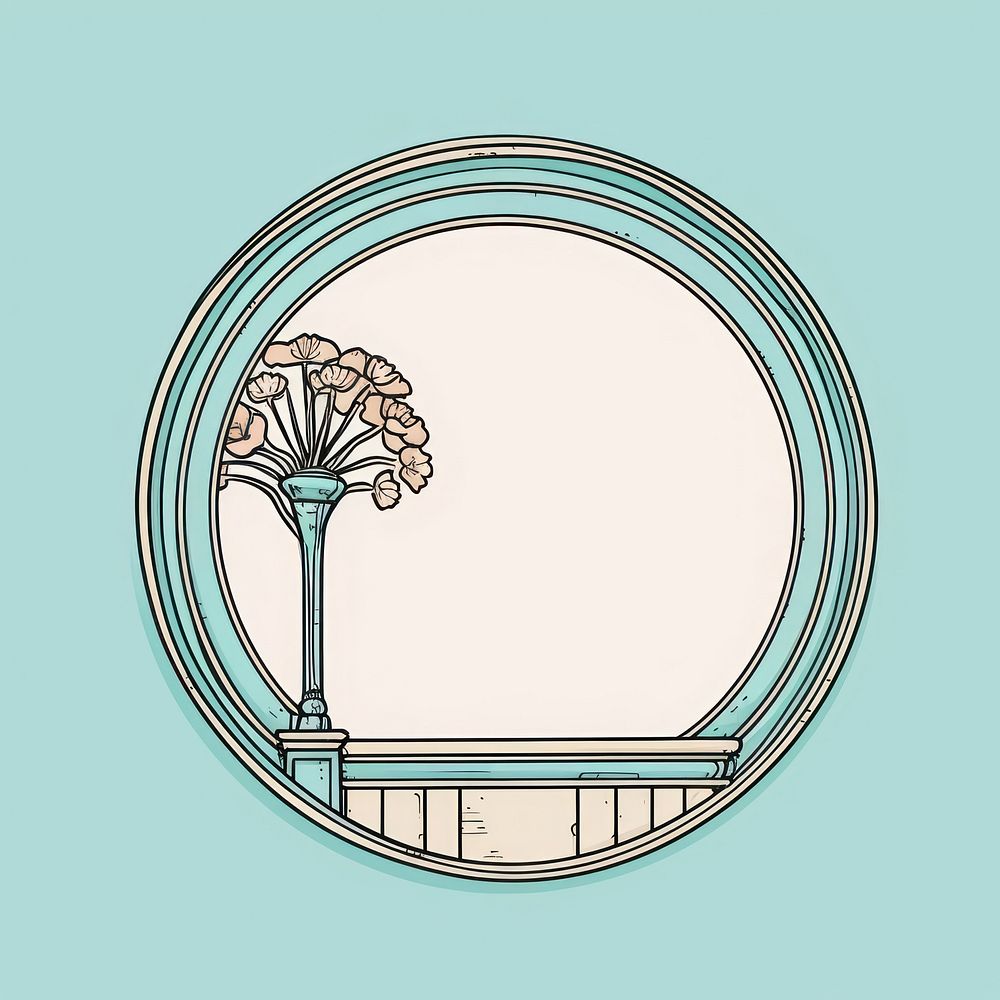 Arch and flower architecture circle sketch. AI generated Image by rawpixel.