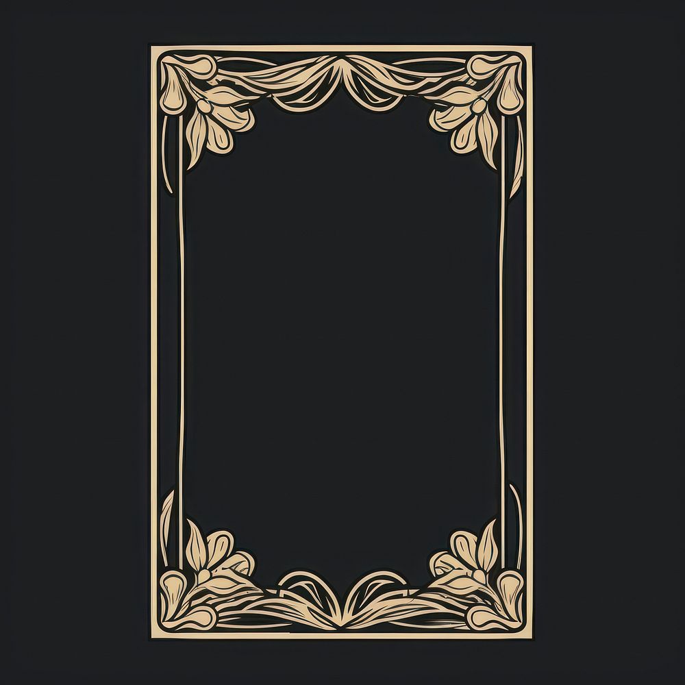 Nouveau frame blackboard rectangle pattern. AI generated Image by rawpixel.
