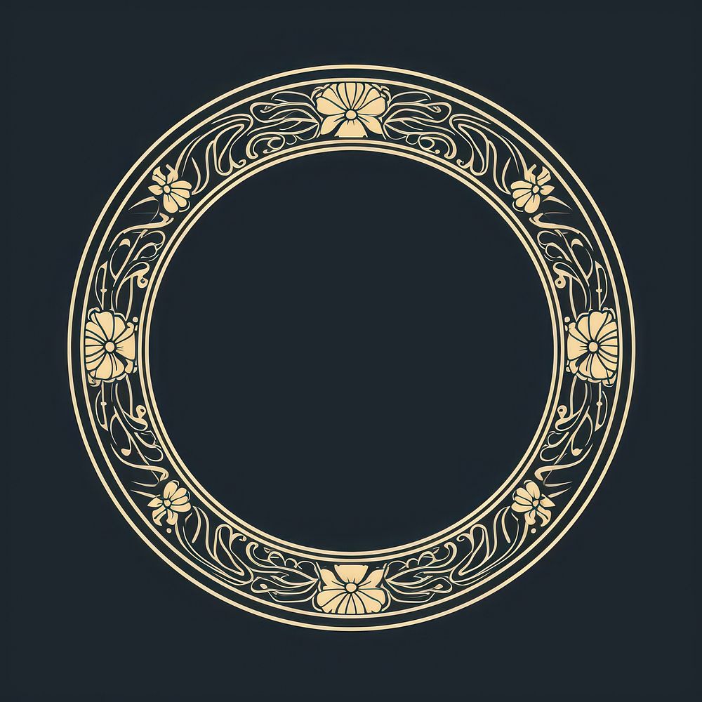 Flower circle frame gold art accessories. AI generated Image by rawpixel.