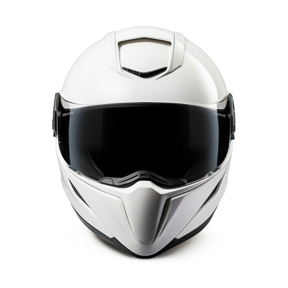 Motorcycle helmet white white background protection. 