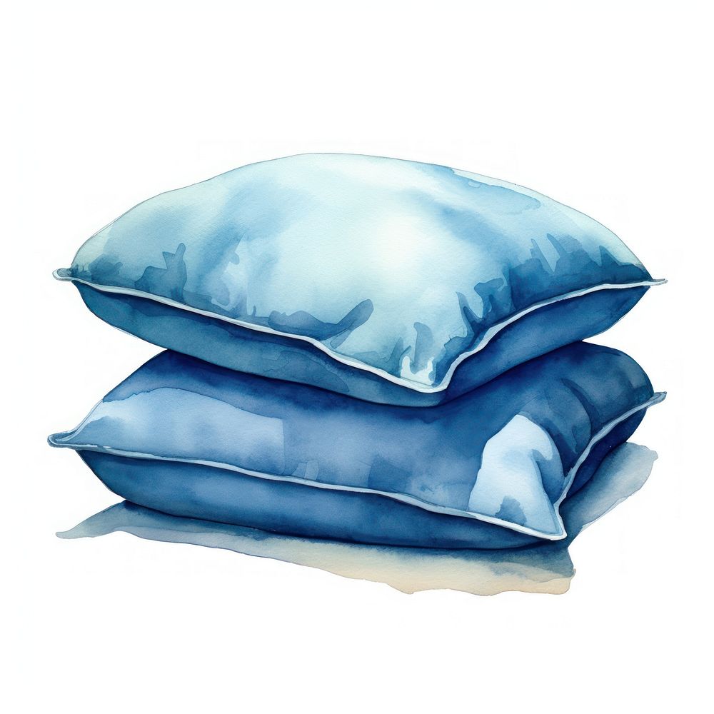 Blue pillow cushion white background relaxation. AI generated Image by rawpixel.