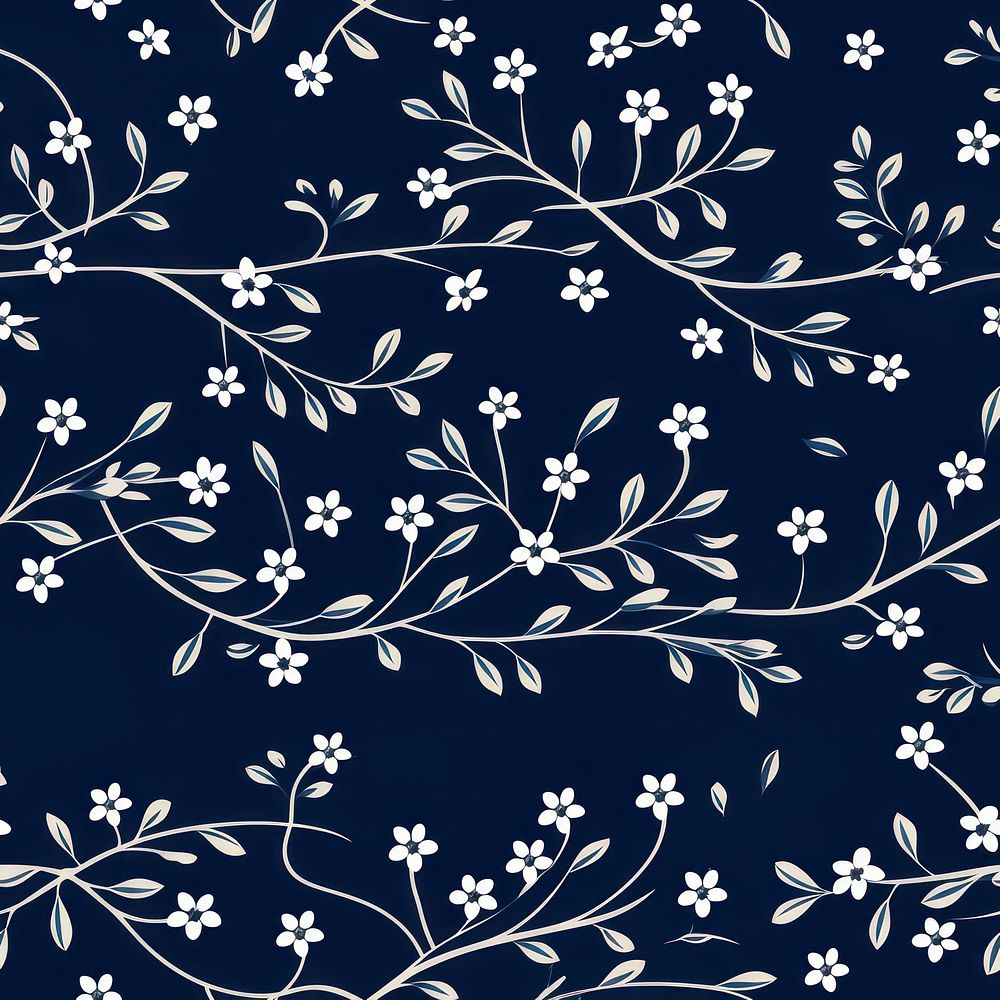 Branchers chinese blue background pattern backgrounds monochrome. AI generated Image by rawpixel.