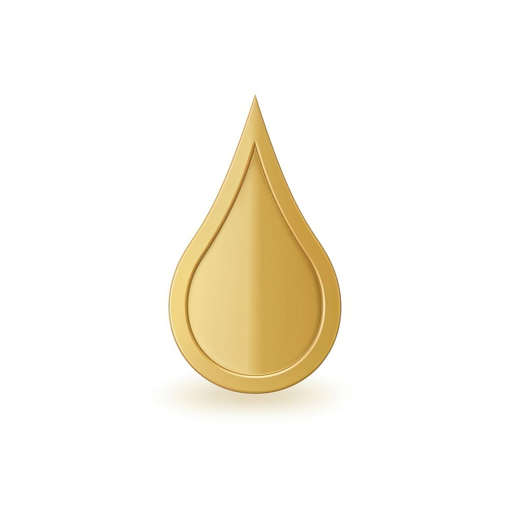 Water drop icon gold white background simplicity. AI generated Image by rawpixel.