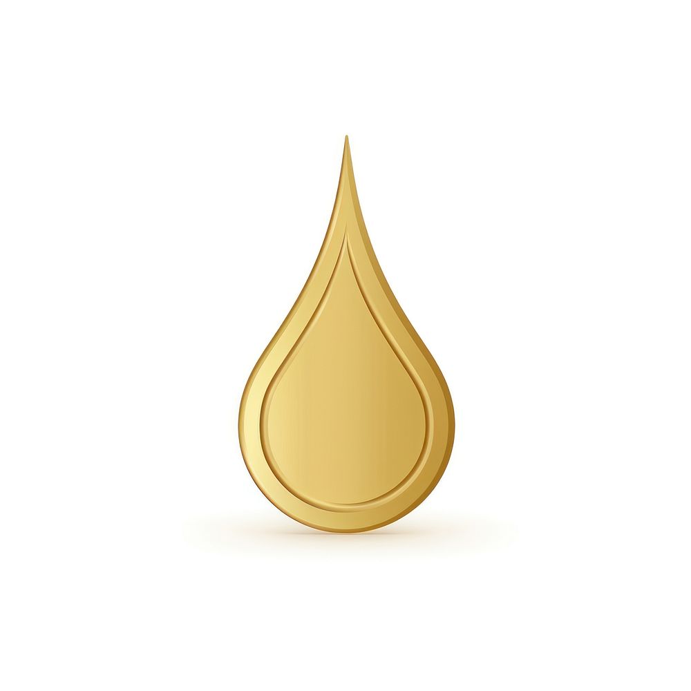 Water drop icon gold jewelry white background. AI generated Image by rawpixel.
