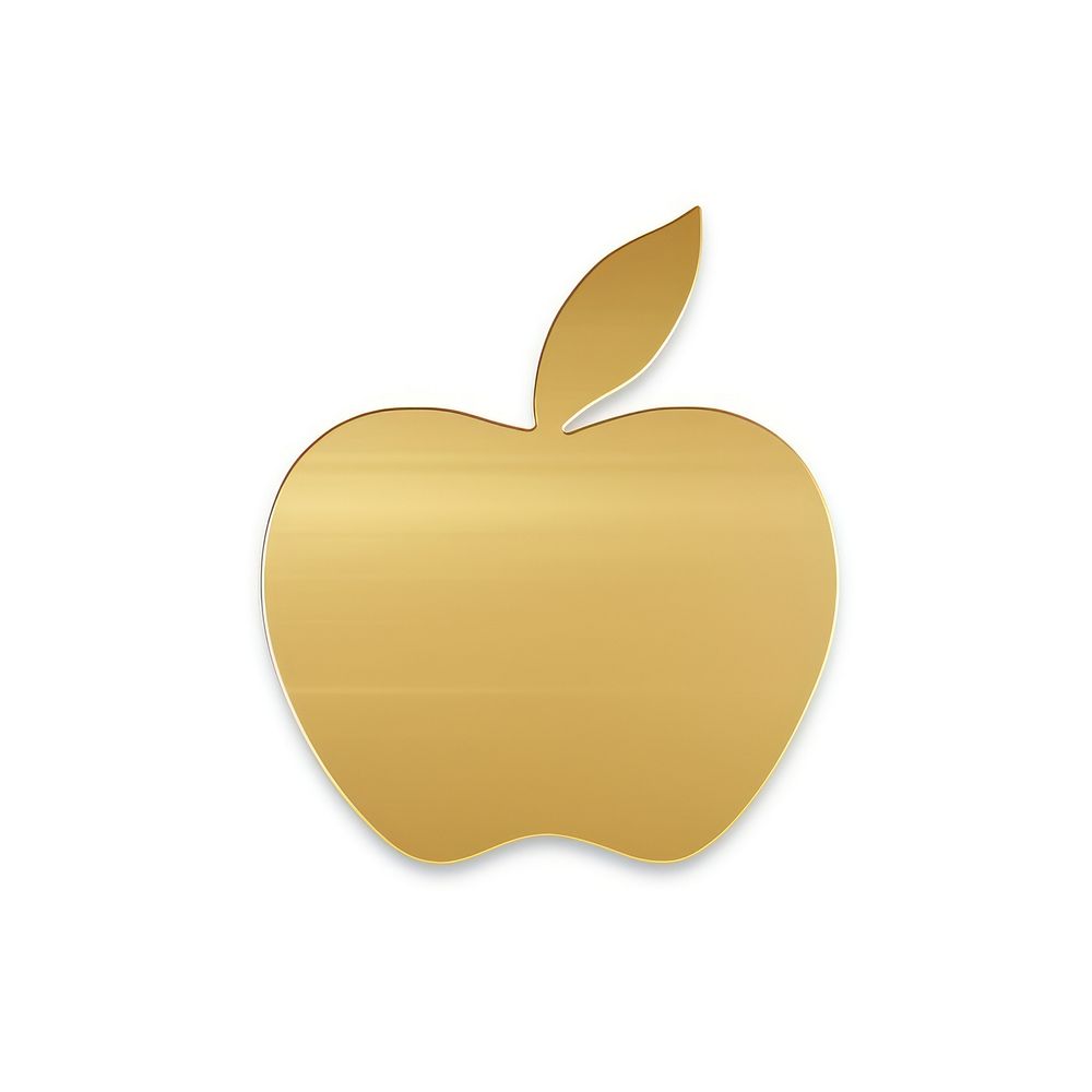 Apple icon gold logo white background. AI generated Image by rawpixel.