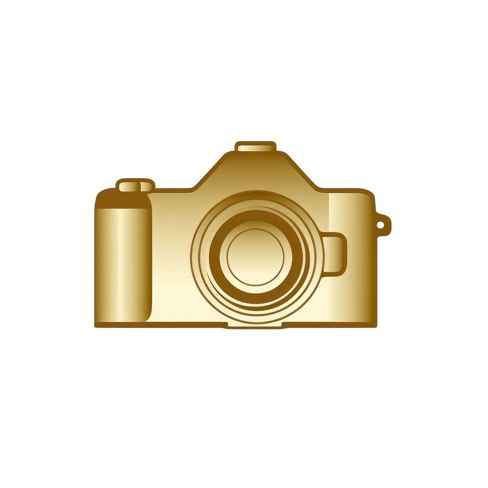 Camera icon gold white background photographing. AI generated Image by rawpixel.