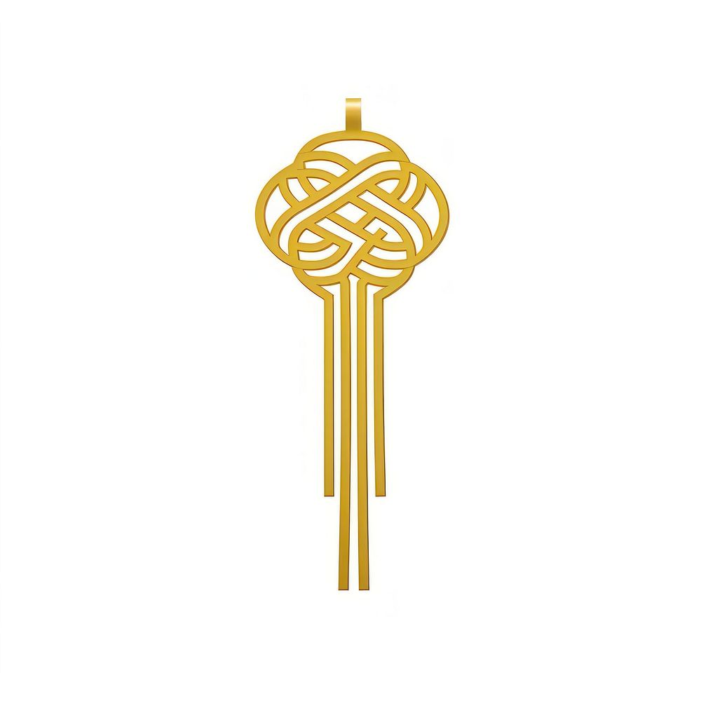 Chinese knot decoration icon gold white background pattern. AI generated Image by rawpixel.