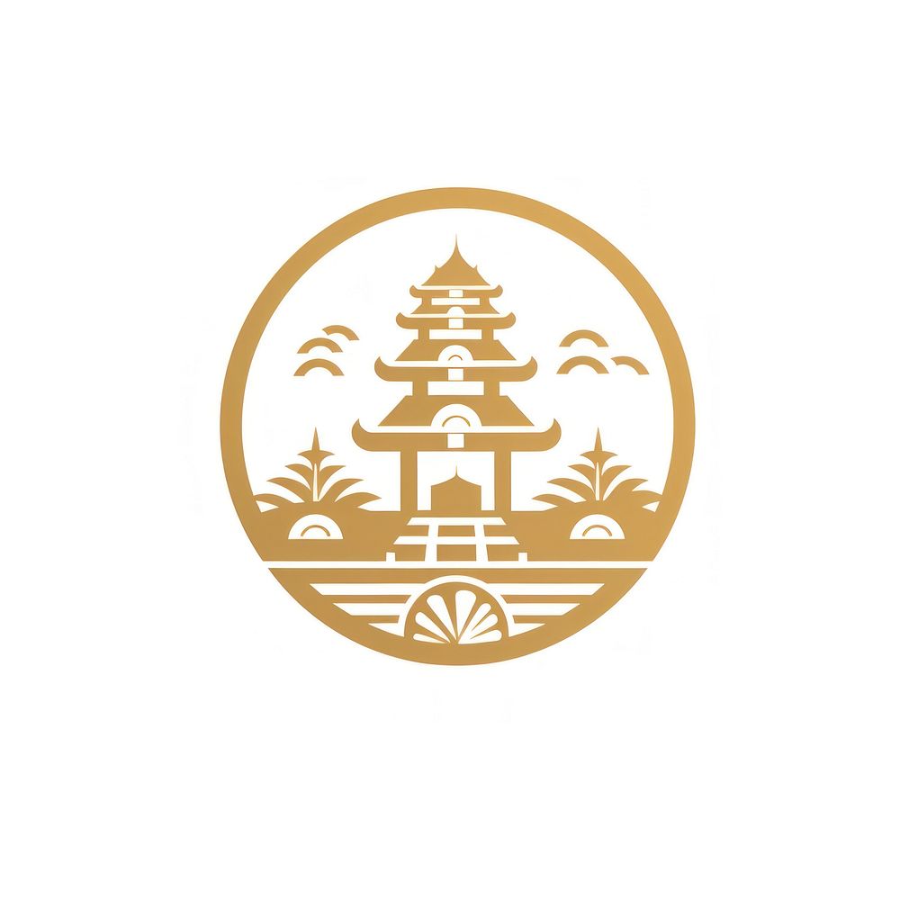 Chinese icon gold logo architecture. AI generated Image by rawpixel.
