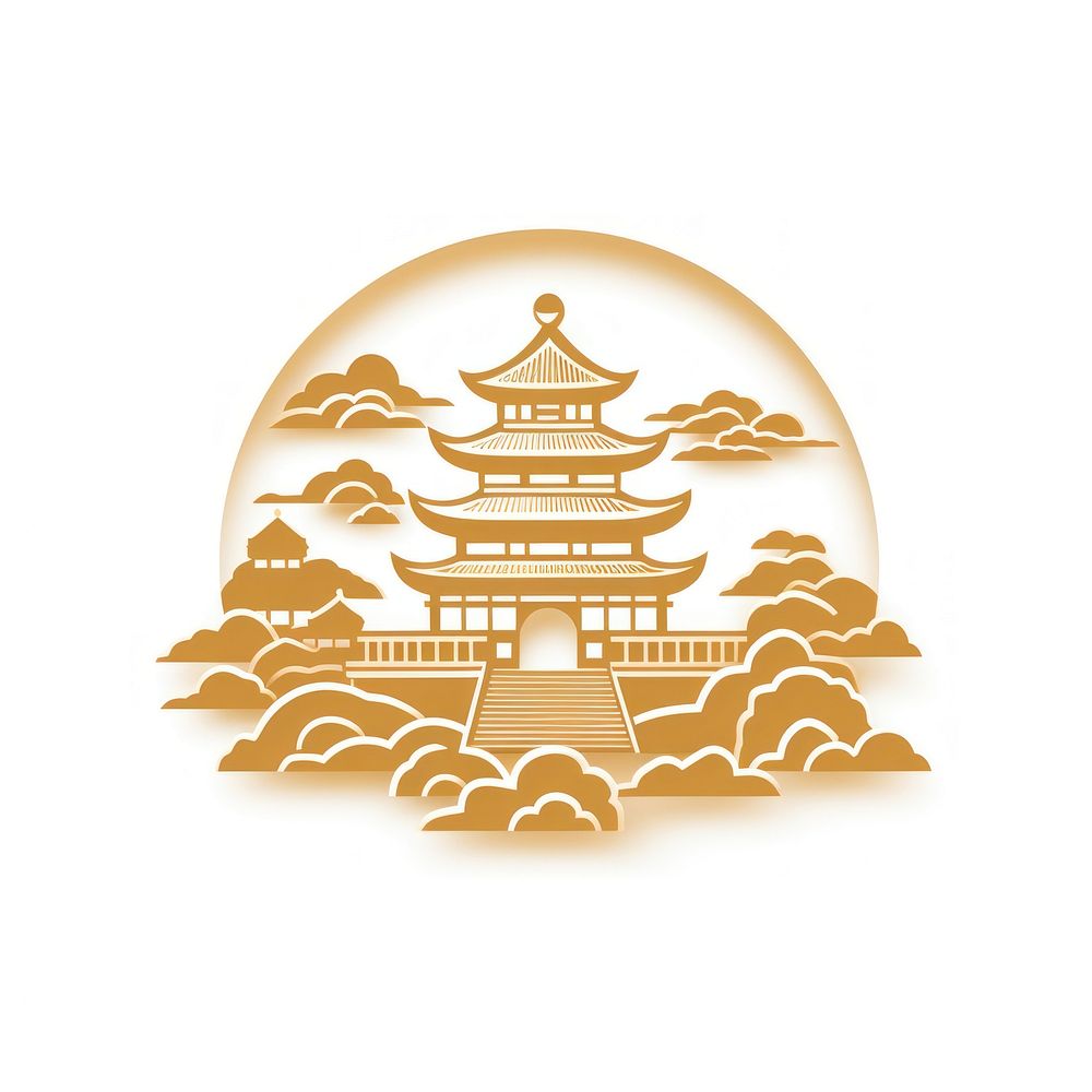 Chinese icon architecture building pagoda. AI generated Image by rawpixel.