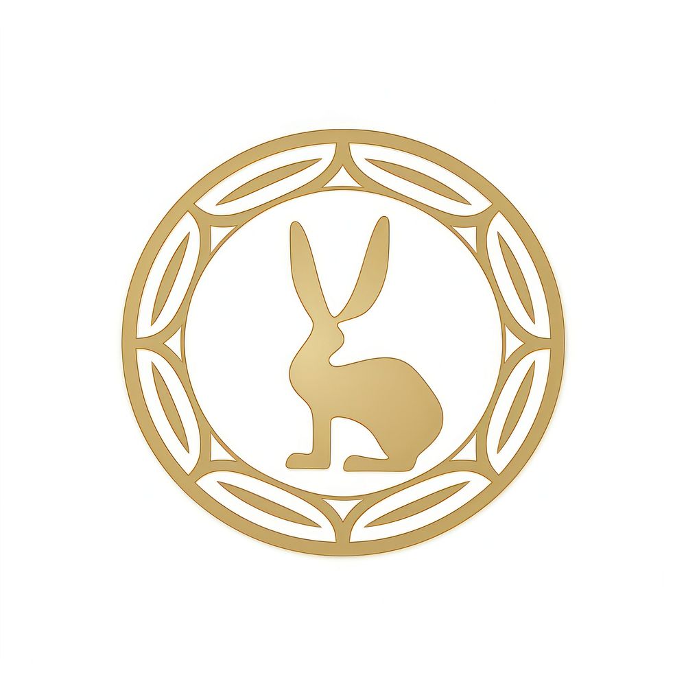Circle rabbit icon animal mammal logo. AI generated Image by rawpixel.