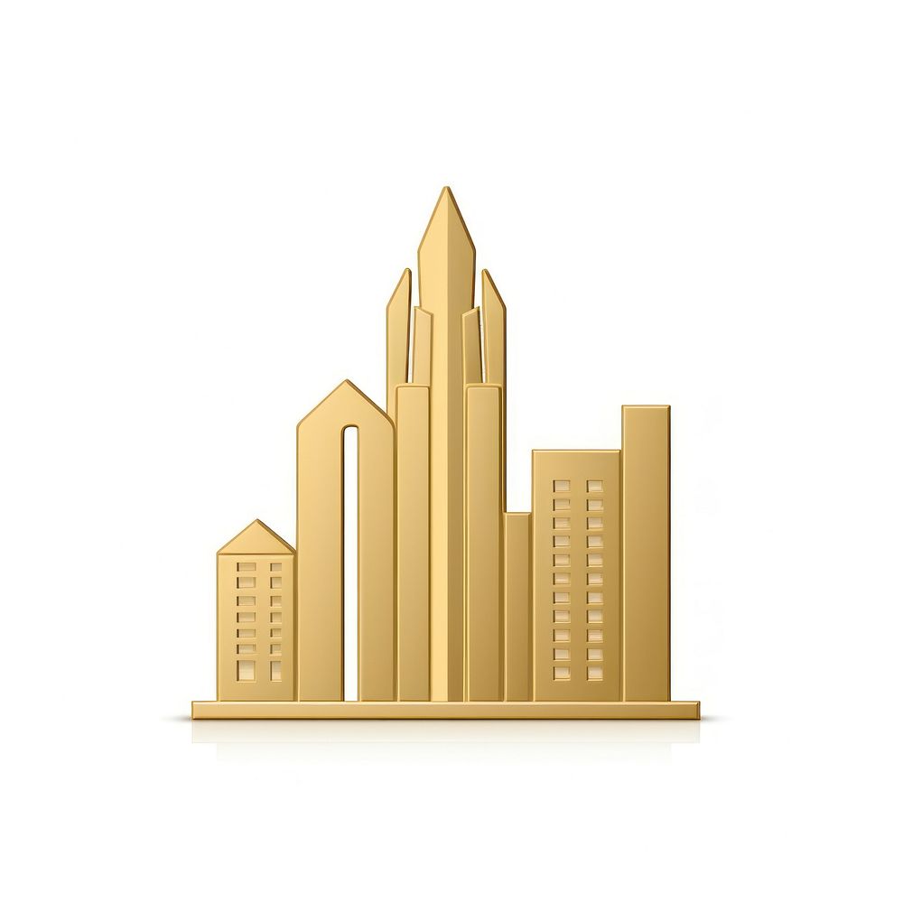 City icon architecture building gold. | Premium Photo Illustration ...