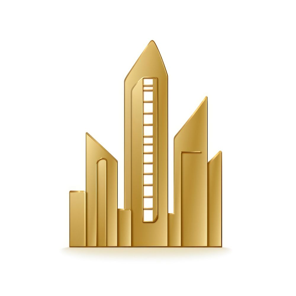 City icon gold white background architecture. AI generated Image by rawpixel.