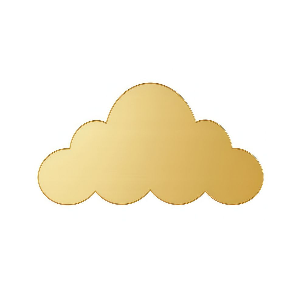 Cloud icon gold logo white background. AI generated Image by rawpixel.