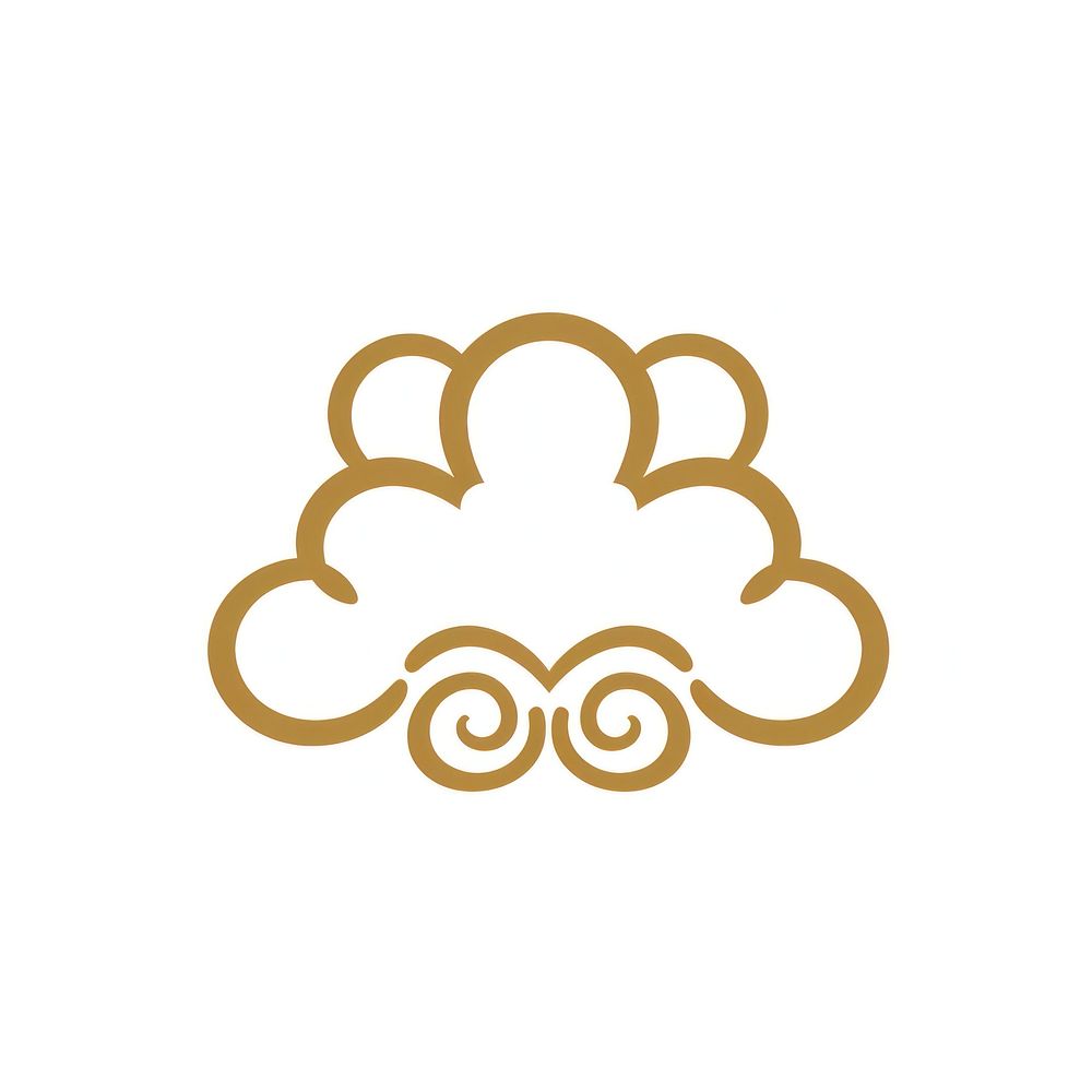 Cloud icon logo calligraphy moustache. AI generated Image by rawpixel.