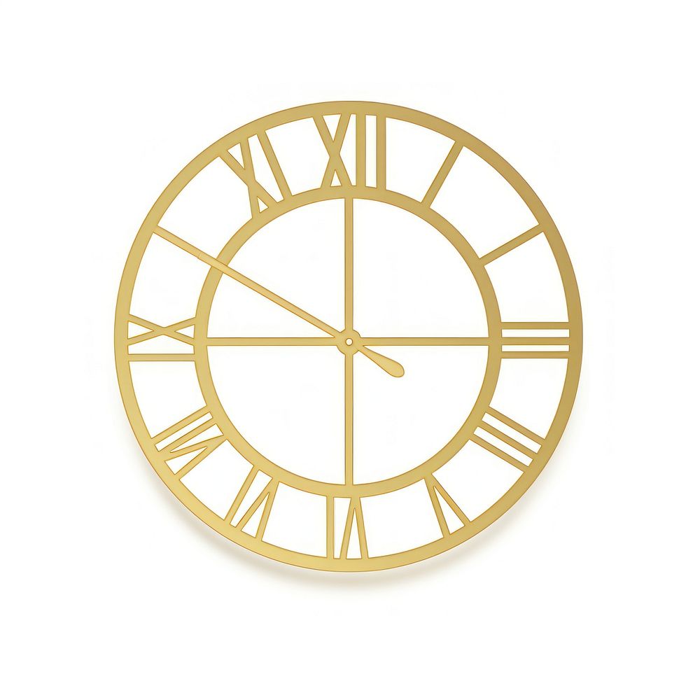 Clock icon gold white background accuracy. AI generated Image by rawpixel.