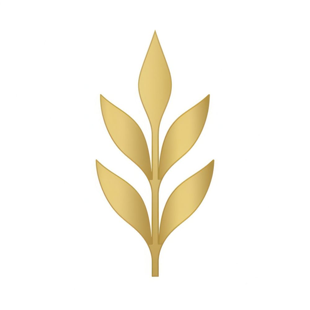 Eco leaf icon plant gold logo. AI generated Image by rawpixel.