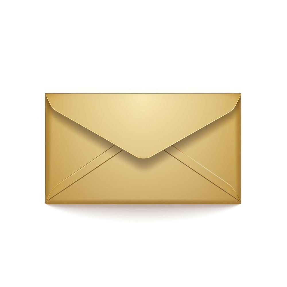 Envelope icon gold mail white background. AI generated Image by rawpixel.