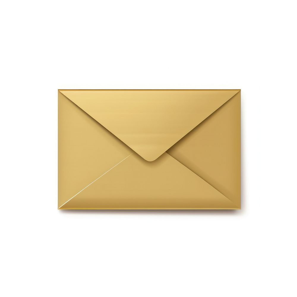 Envelope icon gold mail white background. 