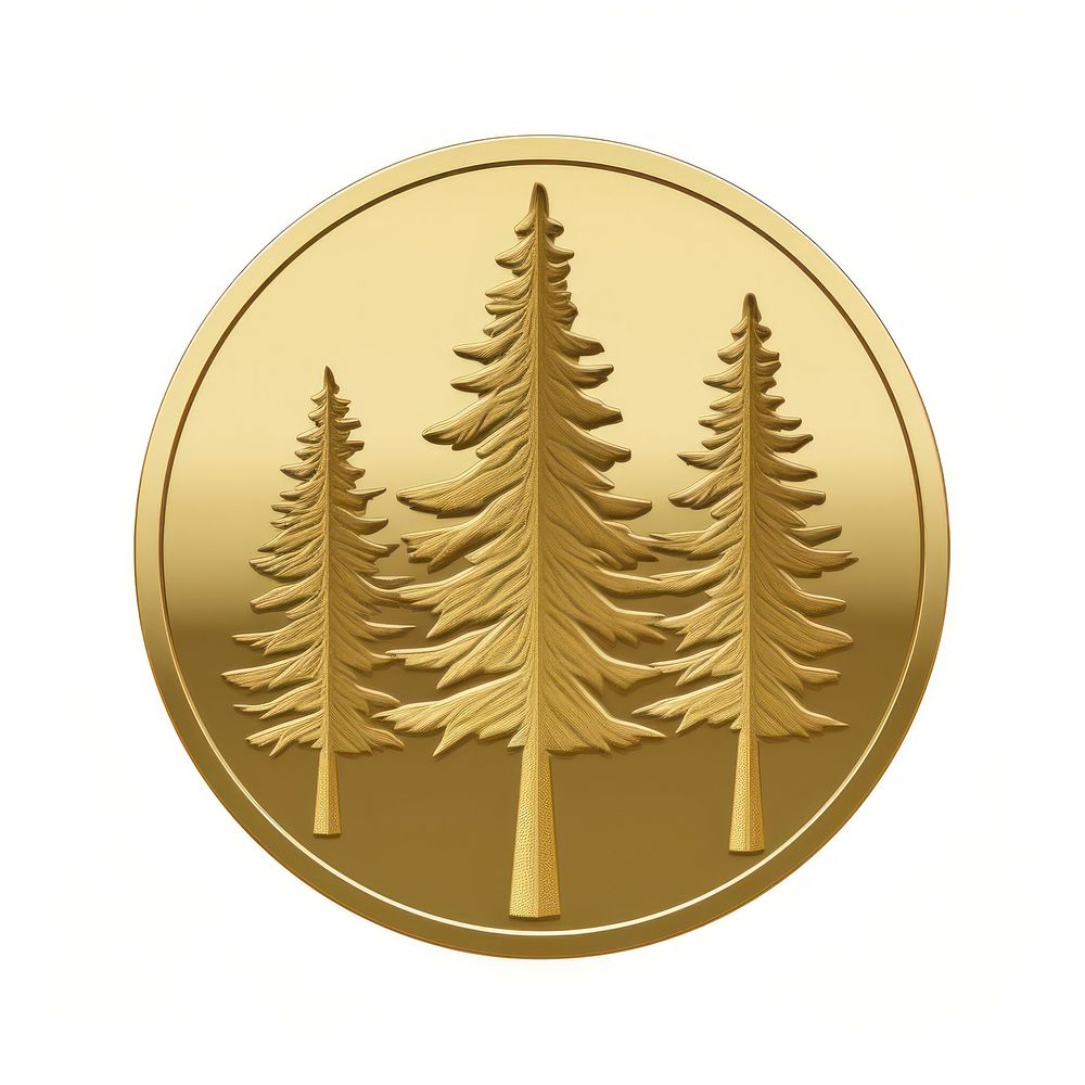 Forest icon gold money coin. AI generated Image by rawpixel.