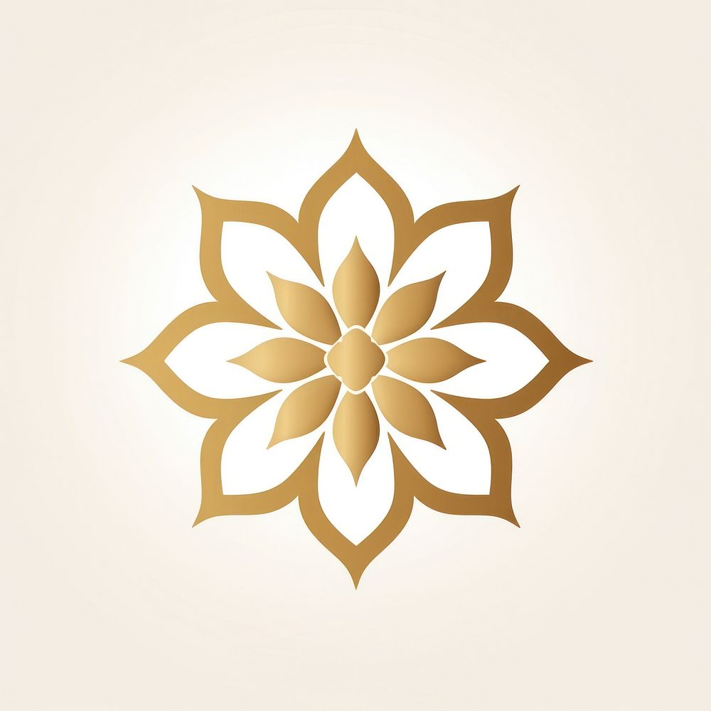 Flower icon decoration pattern gold. AI generated Image by rawpixel.