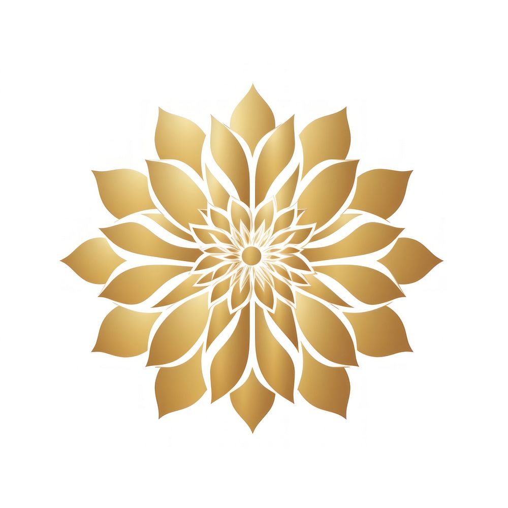 Flower icon pattern dahlia gold. AI generated Image by rawpixel.
